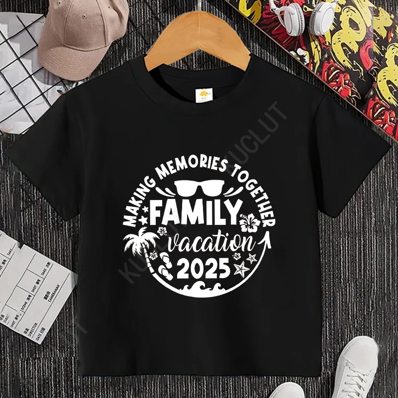 Family Vacation 2025 Unisex T-shirts Making Memories Together Cruise Trip Shirt Squad Group Matching Clothes Vacay Mode Kids Tee