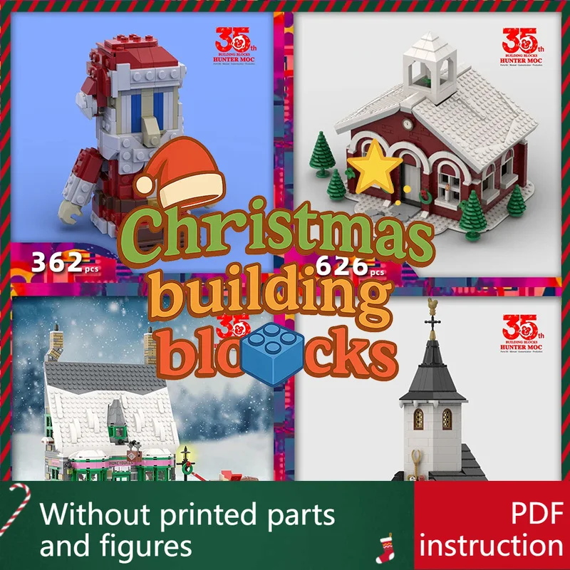 Xmas Train, Santa Puzzle & Vacation House - 2025 Christmas Building Blocks for Adults