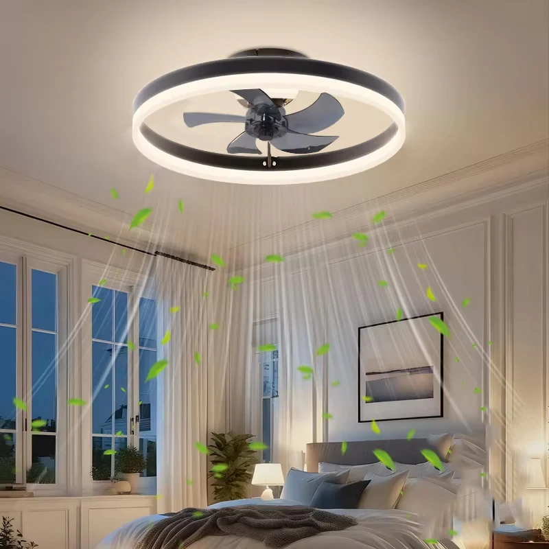 

Modern Minimalist Ceiling Mounted Fan light, Suitable For Living Rooms And Bedrooms, With a Silent Design And Embedded Fan Light