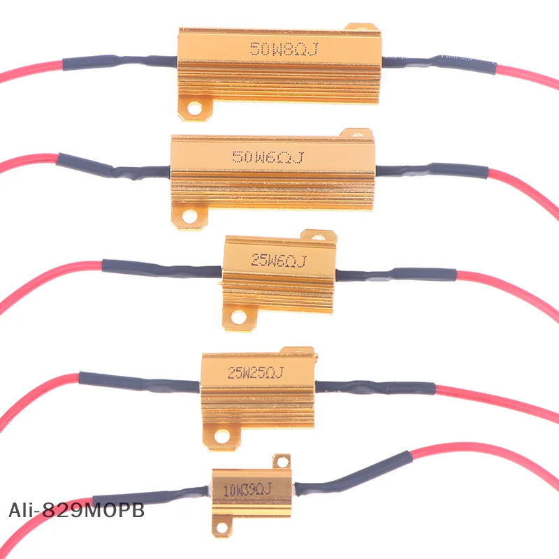 

【S】2Sets Car LED Canbus Decoder 10/25/50W 6/8/25/39Ohm Load For Auto Turn Signal Lantern License Plate Lamp Resistors Resistance