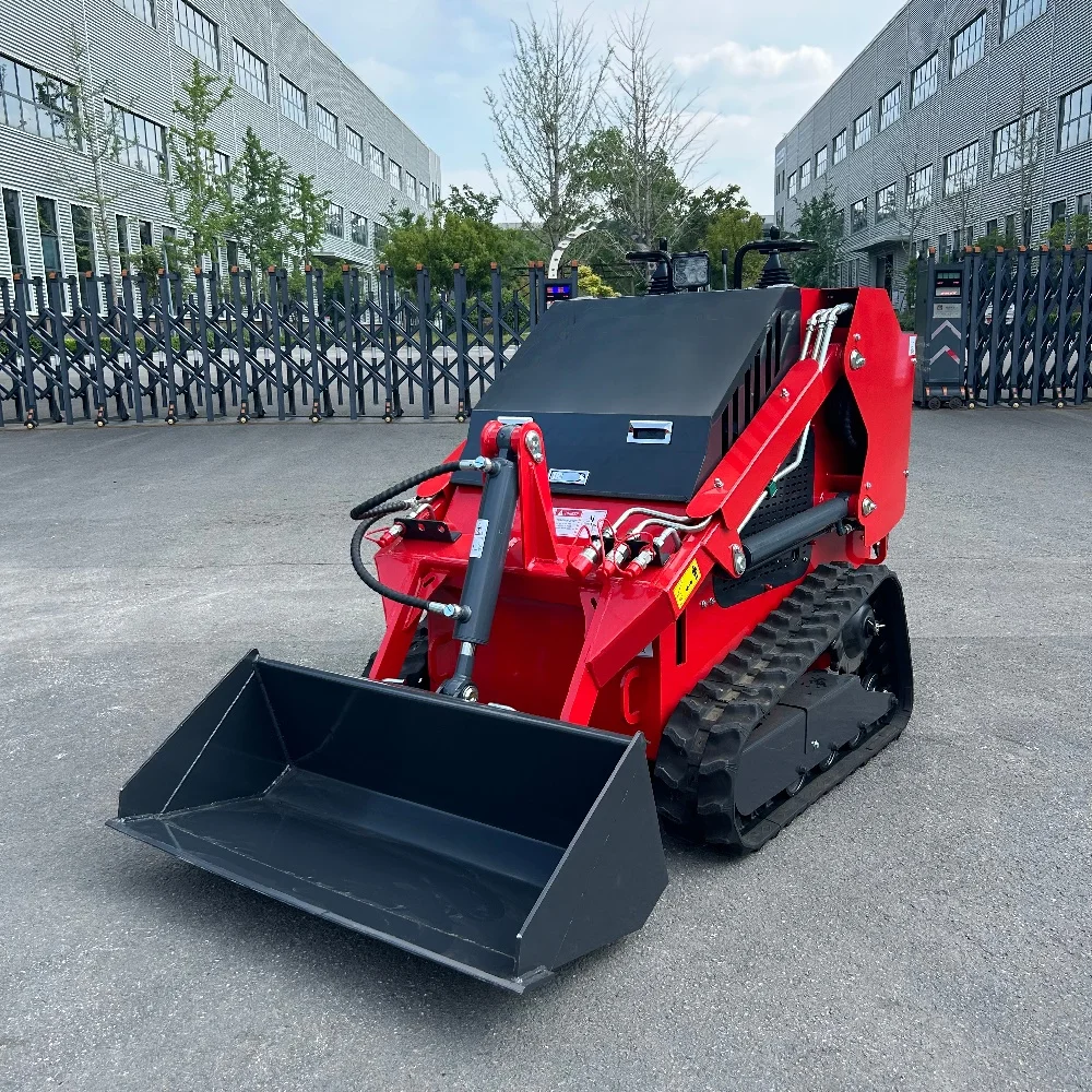 FREE SHIPPING Cheap New Small Multifunction Gaso line Home Garden Crawler Die sel Mini Skid Steer Loader With Attachments