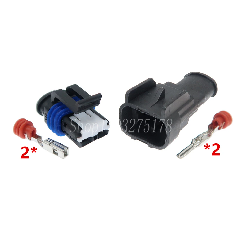 1 Set 2 Pin 06010EV2F 47000EV2M Car Nozzle Socket Waterproof Automotive Electrical Connector