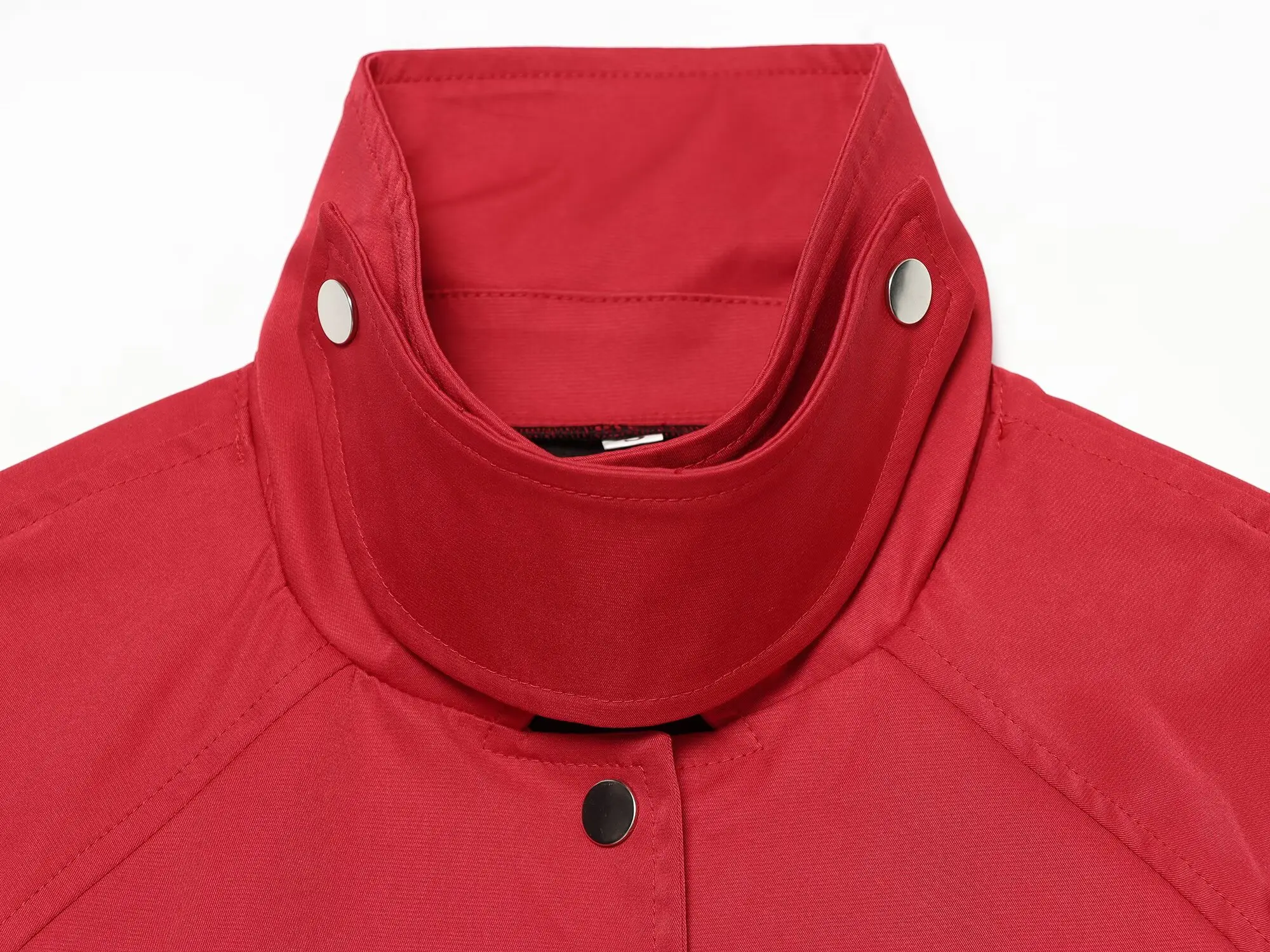 KONDALA Damen Lässiger Eleganter Roter Langer Trenchcoat für Pendler und High Street, Trendiger Trenchcoat 2026 Herbst Schicker Minimalistischer Mantel mit Knöpfen – Detail 7
