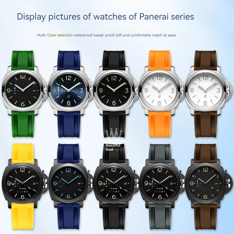 22mm 24mm 26mm Quality Nature Silicone Rubber Watchband Fit For Panerai Strap Waterproof  FOR Breitling Diesel Men Watchband