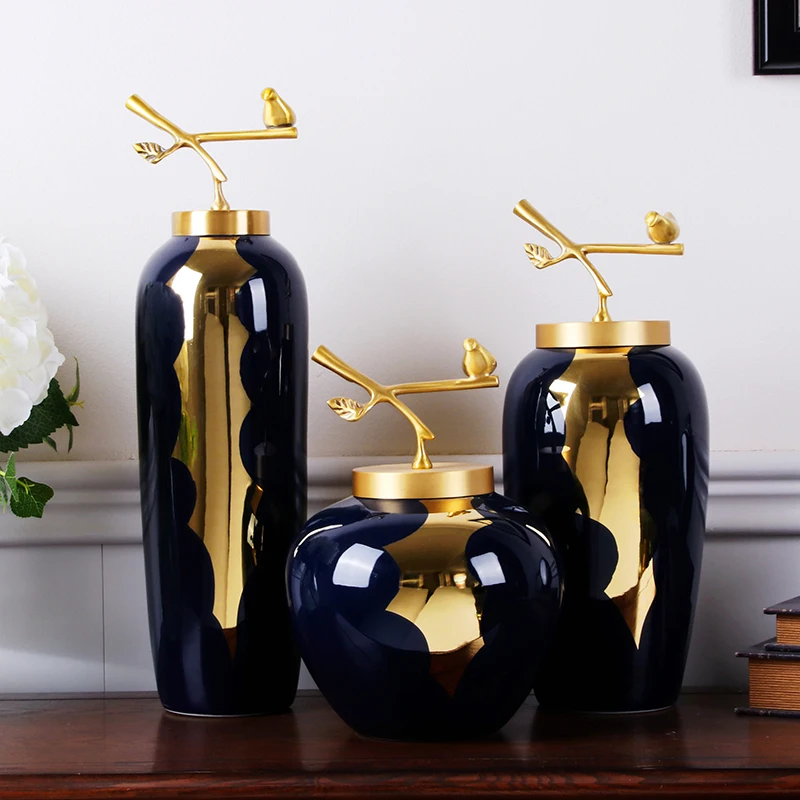 

Chinese Light Luxury Ceramic Vase Decoration Porch Study Home Decoration Home Ginger Pot Living Room Decoration Accessories