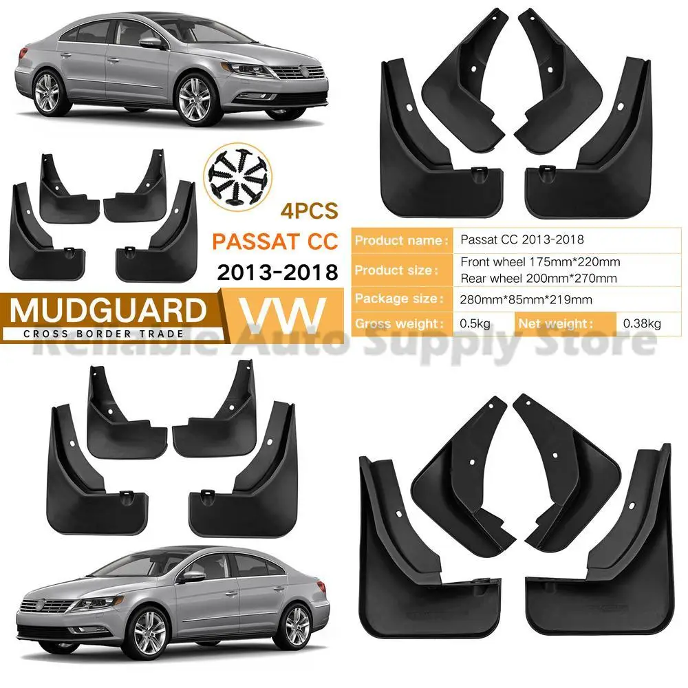 

For Volkswagen Passat CC 2013-2018 Front Rear Mud Flaps Fender Trim Auto Accessories Top Quality Best Seller Durable Design Perf