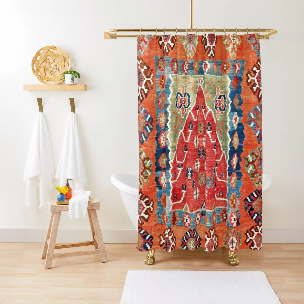 

Bayburt Northeast Anatolian Niche Kilim Print Shower Curtain Modern Accessory Bathrooms Waterproof Shower Curtain
