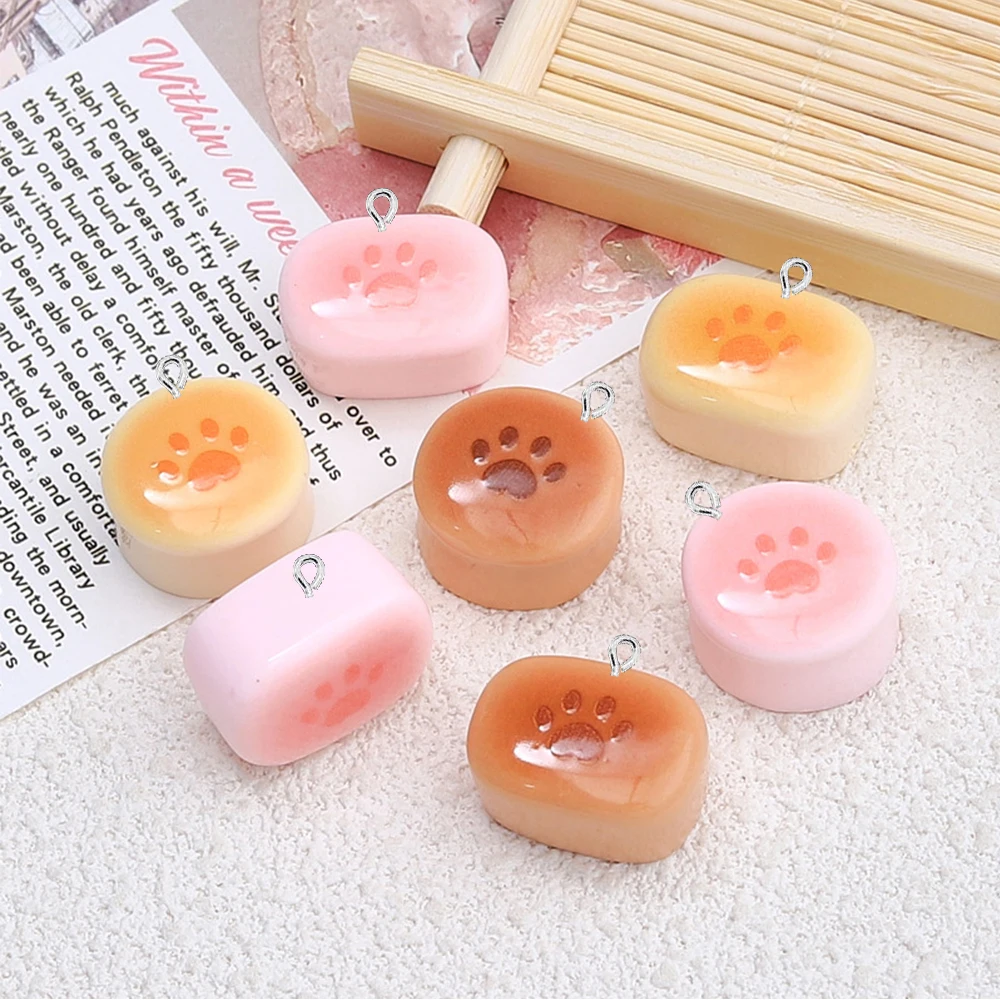 10PCS Shiny Cat Claw Pudding Series Flat Back Charms For Earrings Bracelet Hairpin DIY Jewelry Pendants Decoration Accessories