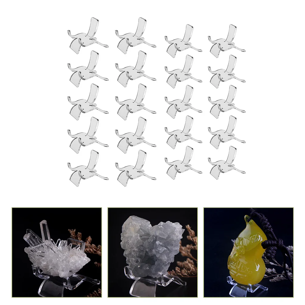 20 Pcs Ore Display Stand Agate Stands for Shop Crystal Coral Clear Acrylic Holder Rack Practical Mineral