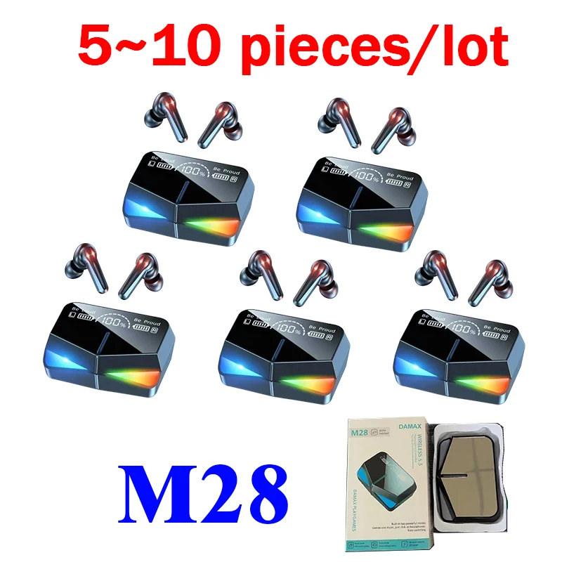 

5/10PCS M28 TWS Bluetooth Headphone Earphones Wireless Headset 5/10PCS HiFi Women Men Smart Sports Stereo Gaming Earbuds V5.3