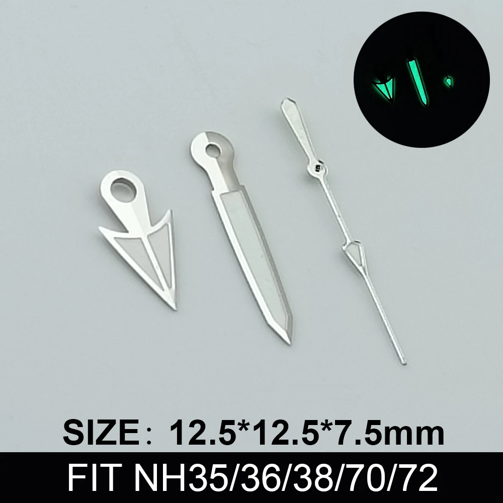 Green Luminous Watch Hands Accessories Hands for NH35 NH36 Automatic Movement Watch Accessories Watch Parts for Wristwatches