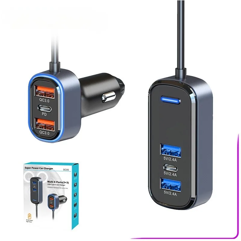 

SC05 Car Multi-function Extension Fast Charging Car Charger, Car Charger Mobile Phone Charging Sharing Expansion