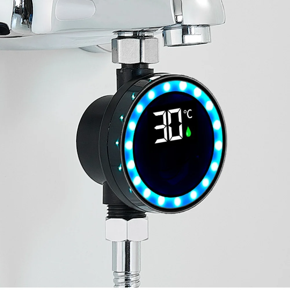 LED Thermometer Water Temperature Sensor Temperature Measurement Household Showerhead Water Temperature Display 0-99℃
