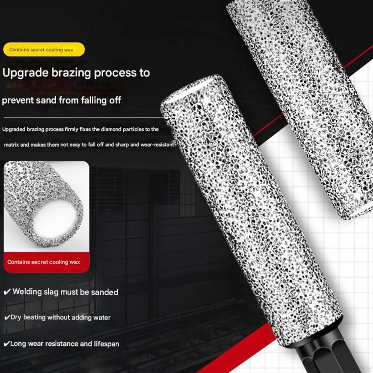 BHBL 5PCS Dry Milling Drill Bits Enlarging Hole Dry Drilling Core Bit 6/8/10/12mm Edge Grinding Drilling Tool
