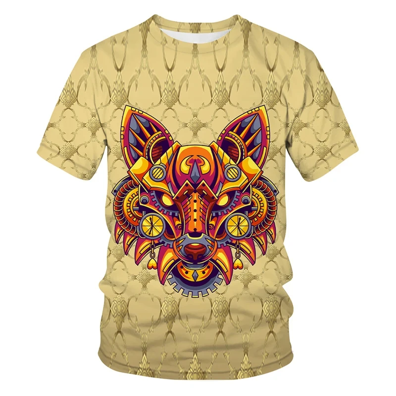 Camiseta clásica Bohemia con estampado 3D de animales para Hombre y mujer, Ropa de calle informal a la moda, camiseta de gran tamaño con cuello redondo