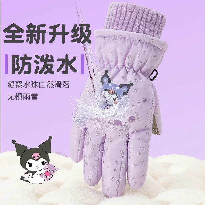 

Sweet Sanrio My Melody Kuromi Anime Kawaii Outdoor Snow Gloves Cute Ins Thickened Warm Ski Gloves Pochacco Gifts for Kids