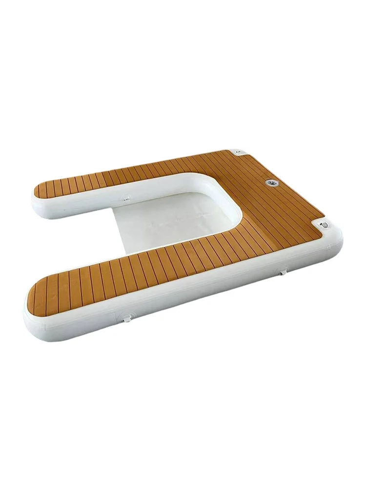 

Motorboat docking dock pvc floating platform water yacht recreational fishing boat side kayak inflatable floating platform