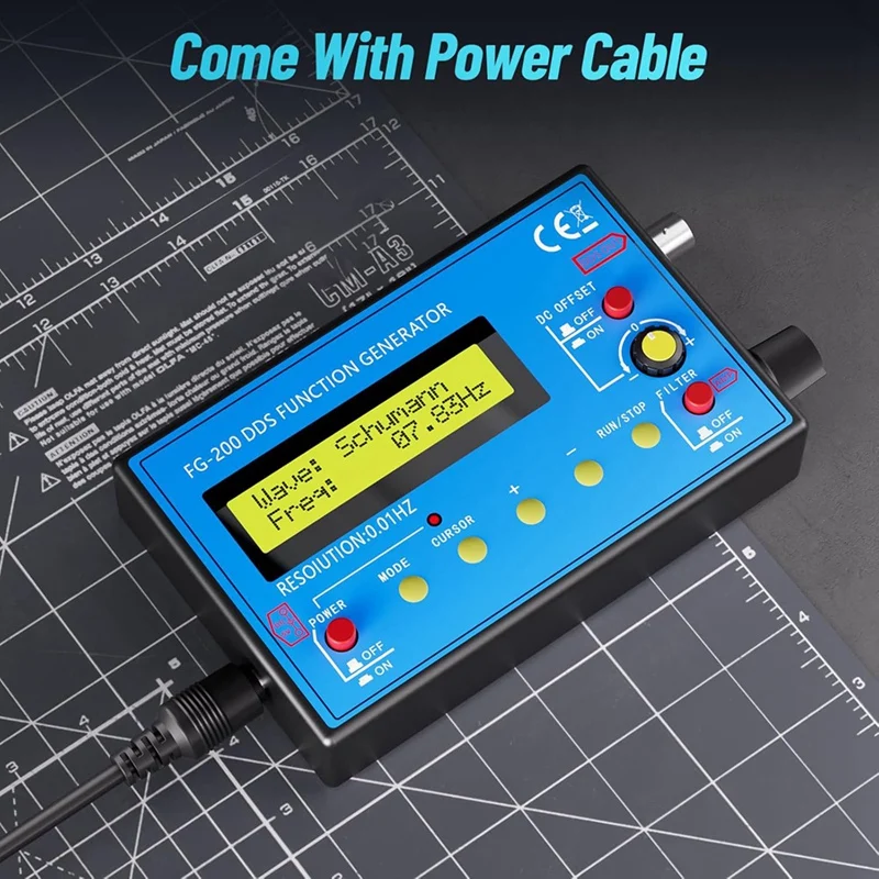 1Hz-500Khz DDS Signal Generator With Schumann-Resonator, Portable Multifunction Waveform Generator With AC/DC Power