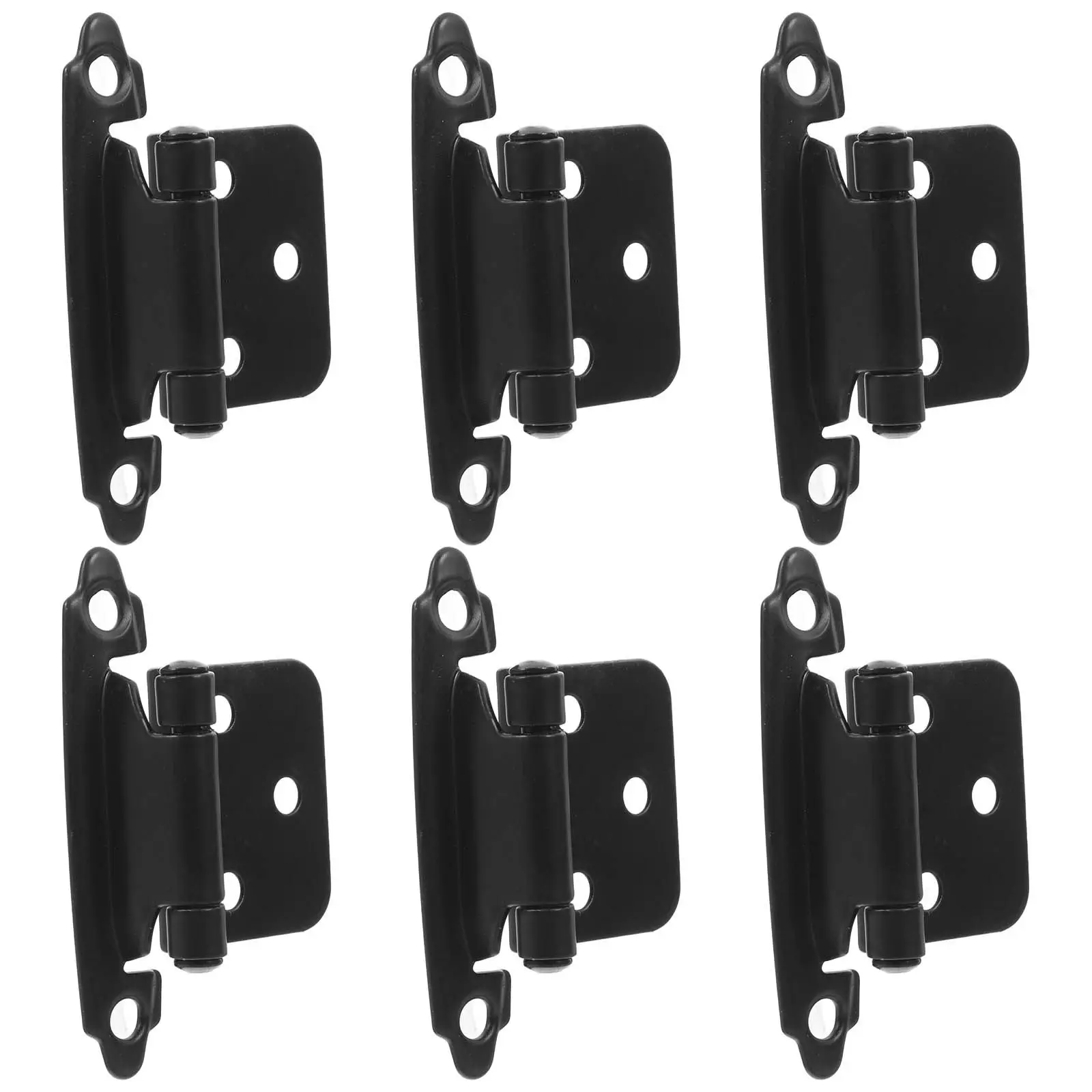 6 Pcs Black Cabinet Hinges Inset Door Soft Close Brushed Nickel Automatic Kitchen