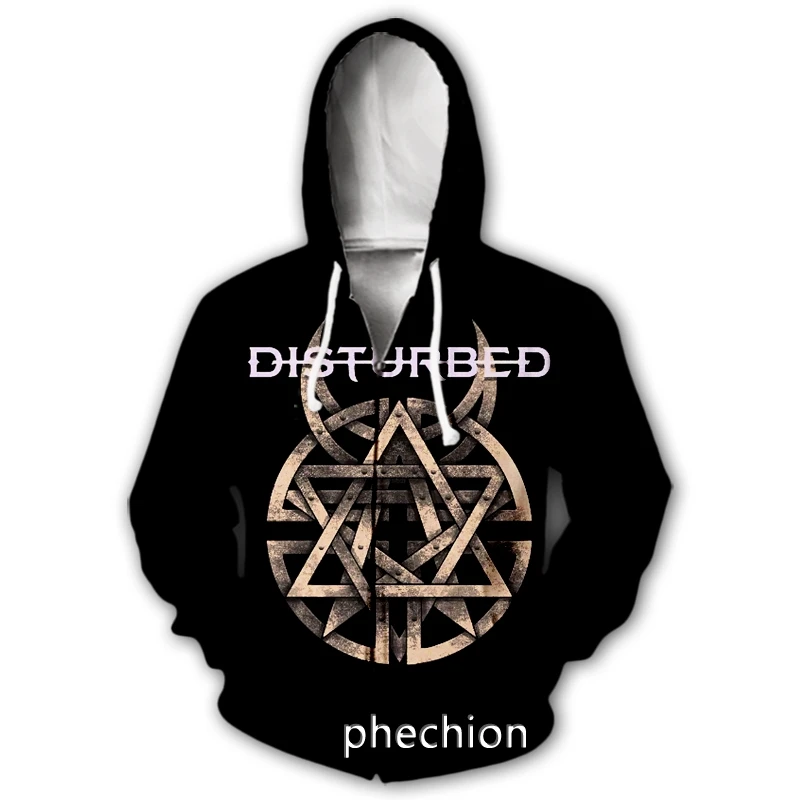 

phechion Men/Women 3D Print Disturbed Rock Band Casual Zipper Hoodies Fashion Men Loose Sporting Zip Up Hoodies J31