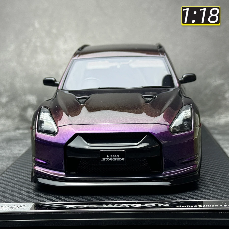 IVY 1/18 NISSAN STAGEA GTR R35 Travel Edition Car model Static decoration Collection Holiday gifts for friends birthday gifts