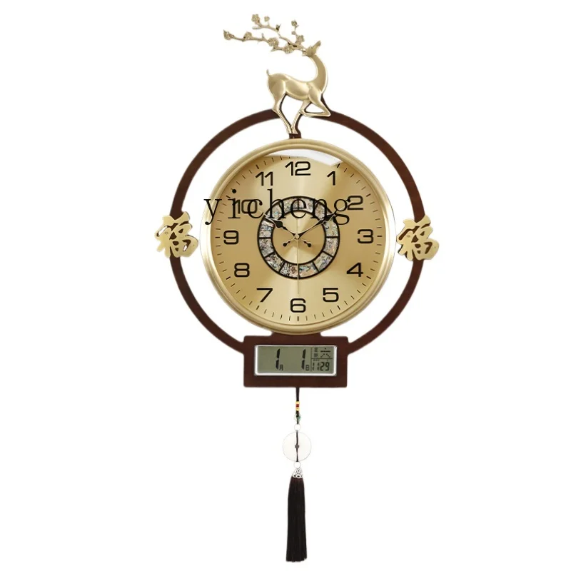 Tqh soggiorno decorativo per la casa arazzi orologio silenzioso orologio da tasca calendario perpetuo orologio da parete al quarzo