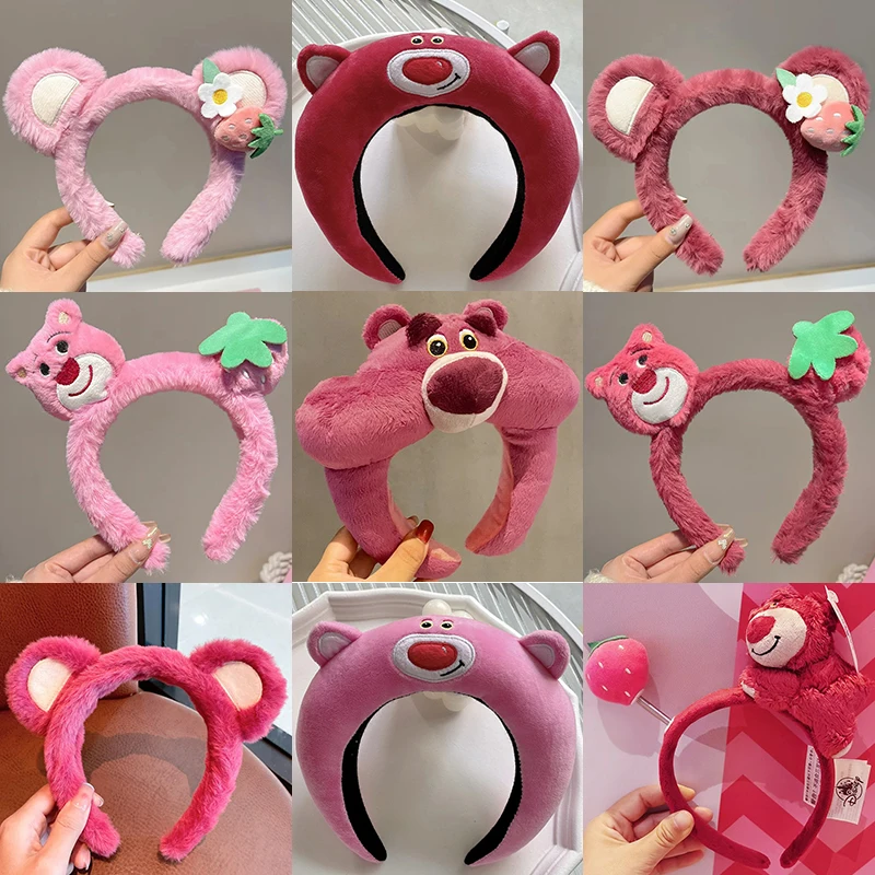 Disney Lots o huggin Bear Headbands for Girls Kids Lotso Toy Story Hairbands Women Hair Accessories Child Headwear Party Gifts