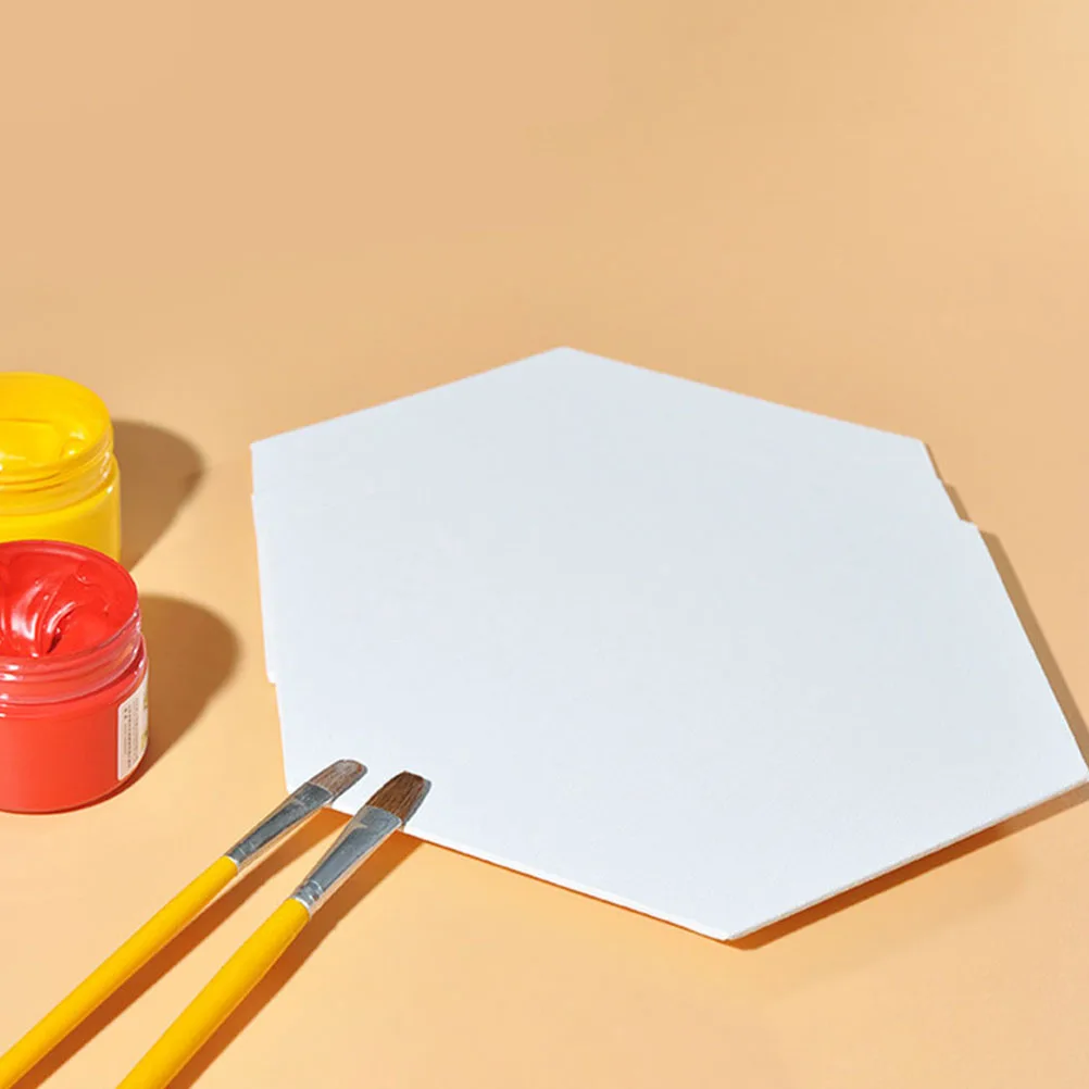 

4 Pcs Painting Board Pure Cotton Canvas Panels Durable Artist Sketchpad Hexagonal Pure Cotton Sketchpad Large Size Beginner DIY