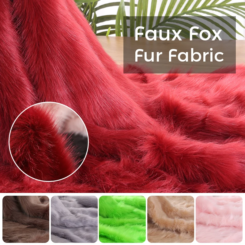 50cm Slippery Faux Fox Fur Fabric 5cm Long Plush Fur Fabric For Diy Doll Cloth Carpet Jewelry Phone Counter Cover Photo Props