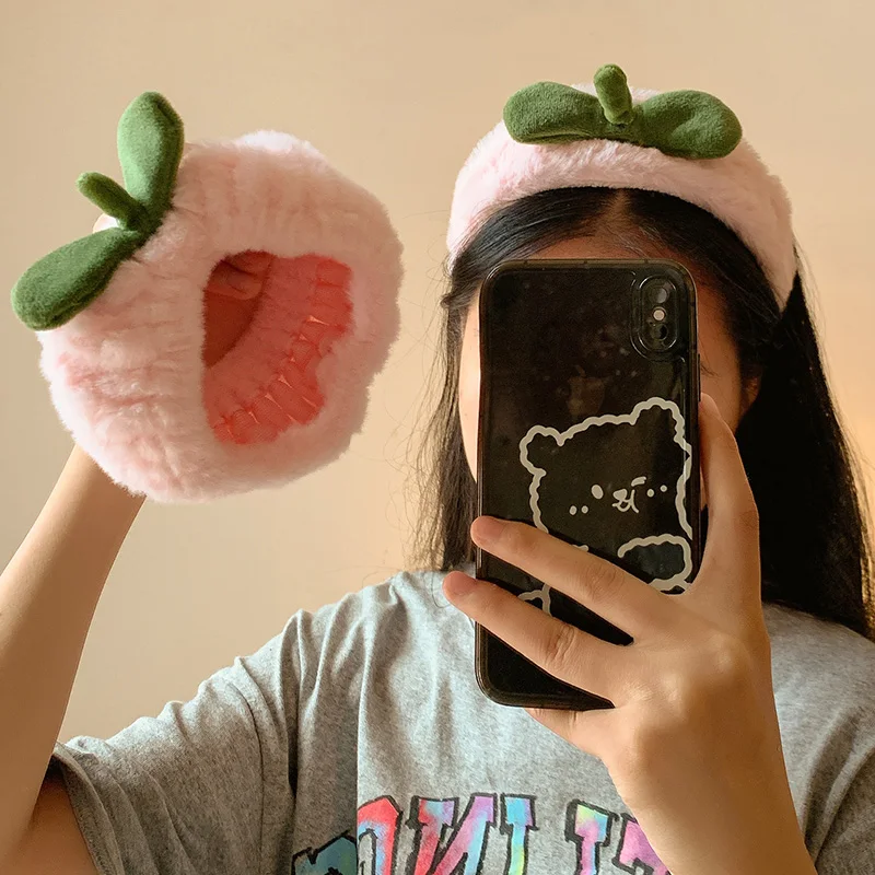 New Soft Hair Accessories For Girls Pink Peach Elastic Hair Band Casual Face Washing Turban Home Headwear