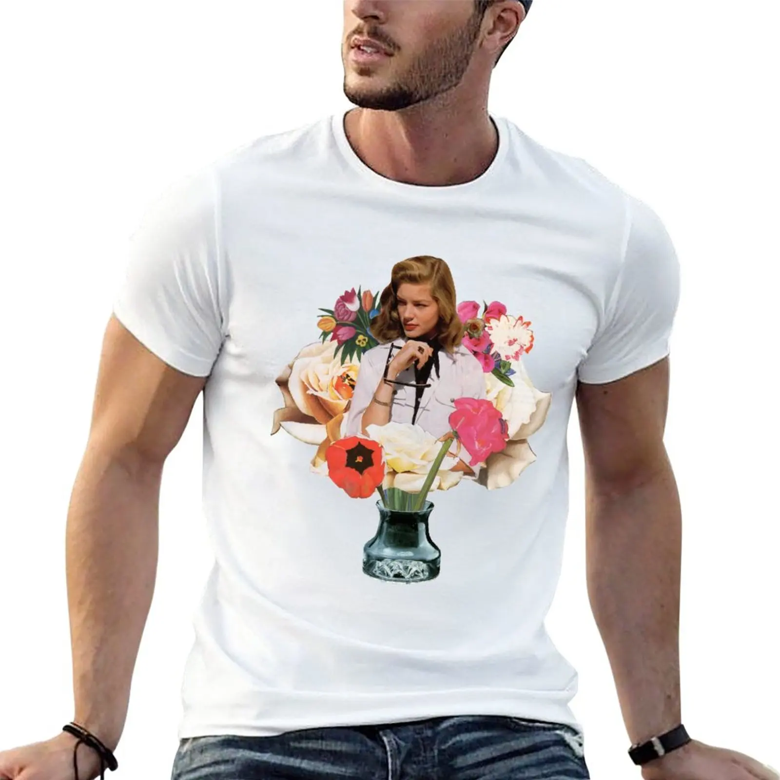 Lauren Bacall Bouquet Collage T-Shirt t shirt man oversized t shirts tops t shirt men