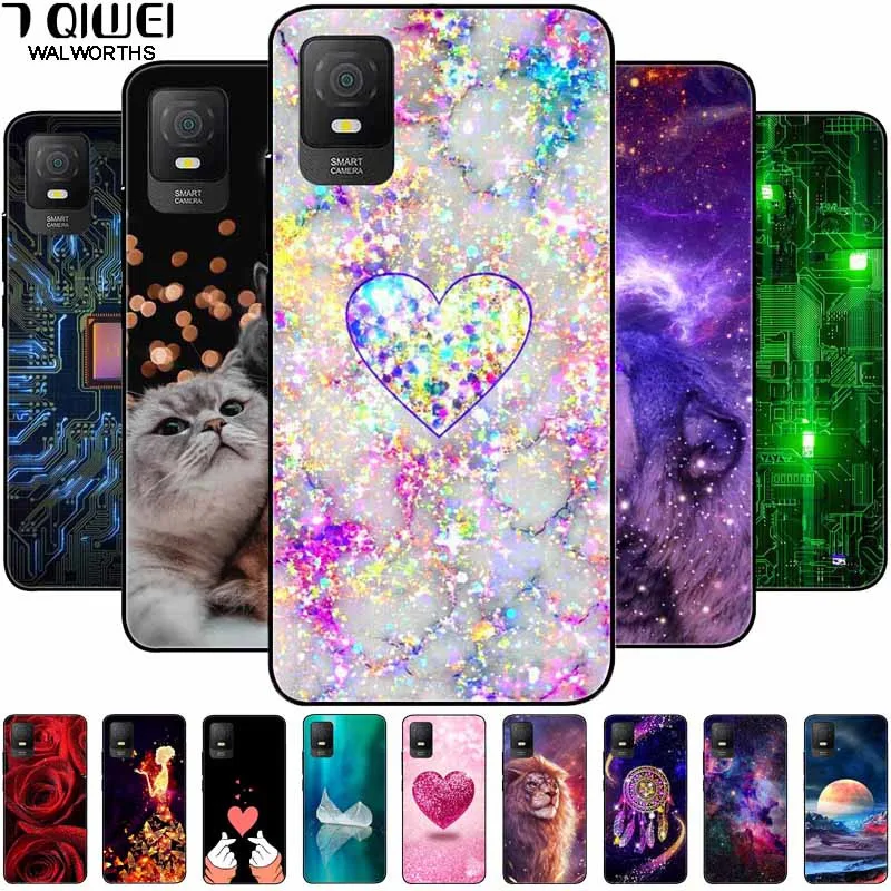 Funda For TCL 403 Case Silicone Lion Cat TPU Black Bumper Phone Cover for TCL 403 Coque Lovely T431E T431D Bumper for TCL403