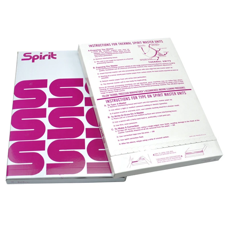 Profissional 100 PCS Spirit Tattoo Transfer Paper Papel De Transferência Térmica E De Carbono