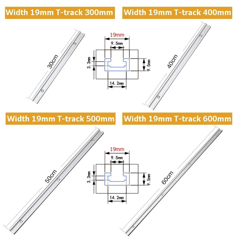 Woodworking DIY Tool Width 19mm T-track T-slot for Table Saw Router Table