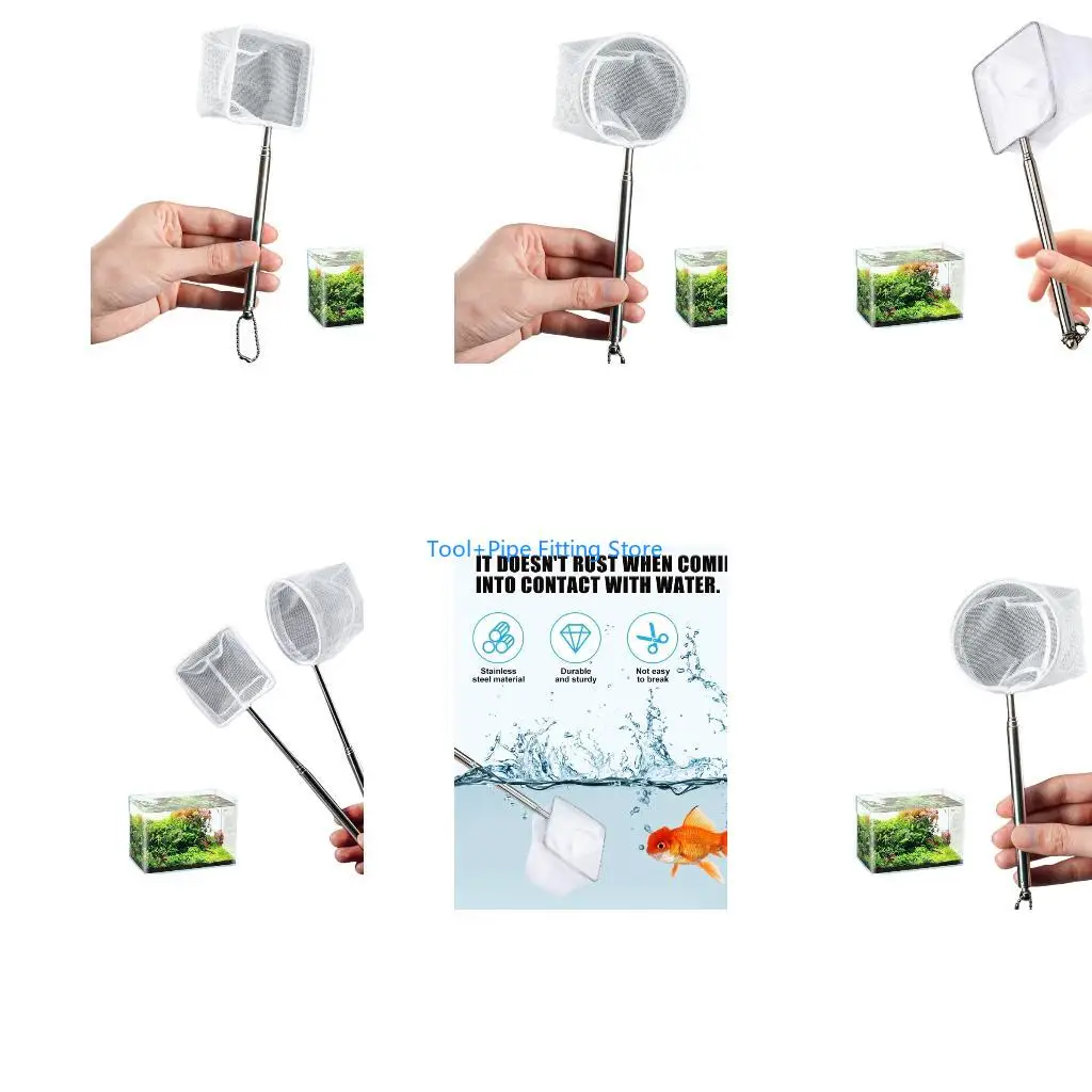 F92B Retractable Fishing Net For Home Office Aquariums Comfortable Handle Fish Net