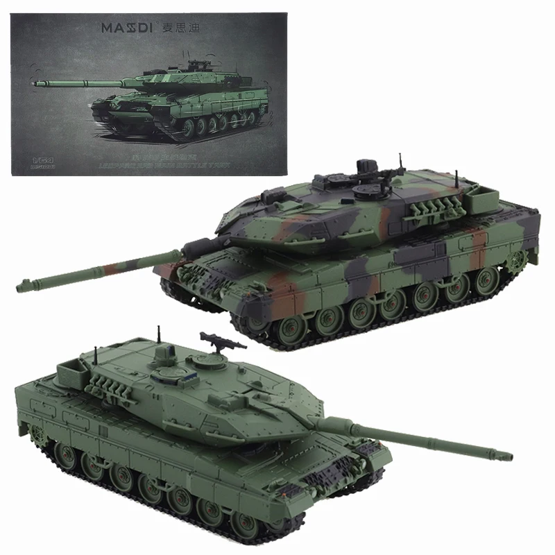 MASSDI 1/64 Luipaard 2A6 Gevechtstank Auto Legering Speelgoed Motorvoertuig Diecast Metalen Model Kids Kerstcadeau Speelgoed voor Jongens