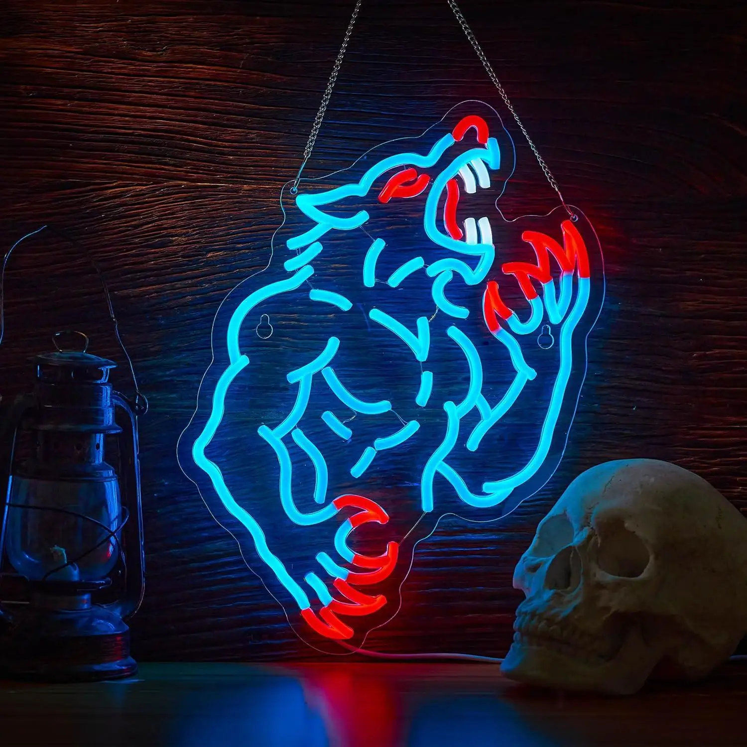 

Werewolf Neon Sign Dimmable USB LED Light for Man Cave Beer Bar Game Room Wall Decor Gothic Horror Animal Art Sign Special Gifts