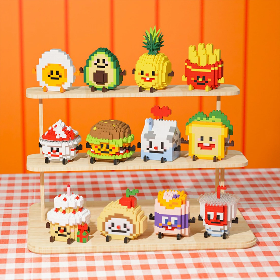 Cartoon Food Figure Building Blocks Assembled Hamburger French Fries Cola Fast Food Model Bricks Cake Children's Toys Kids Gifts