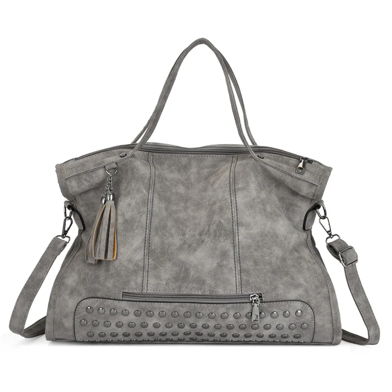 

Women's Elegant Studded Tassel Decor Tote Bag Fashion Large Capacity Shoulder Bag for Daily Used Versatile High Quality Bag