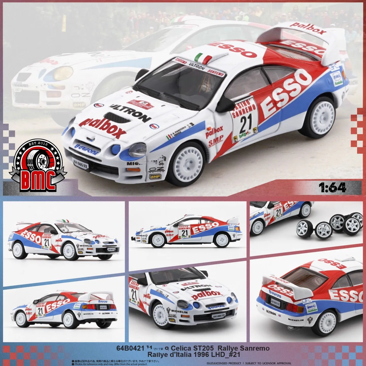 

Новый BMC 1 64 Celica ST205 GT-Four Rallye 1996, литые под давлением игрушечные машинки из сплава от BMCreations, имитационная модель для коллекции в подарок