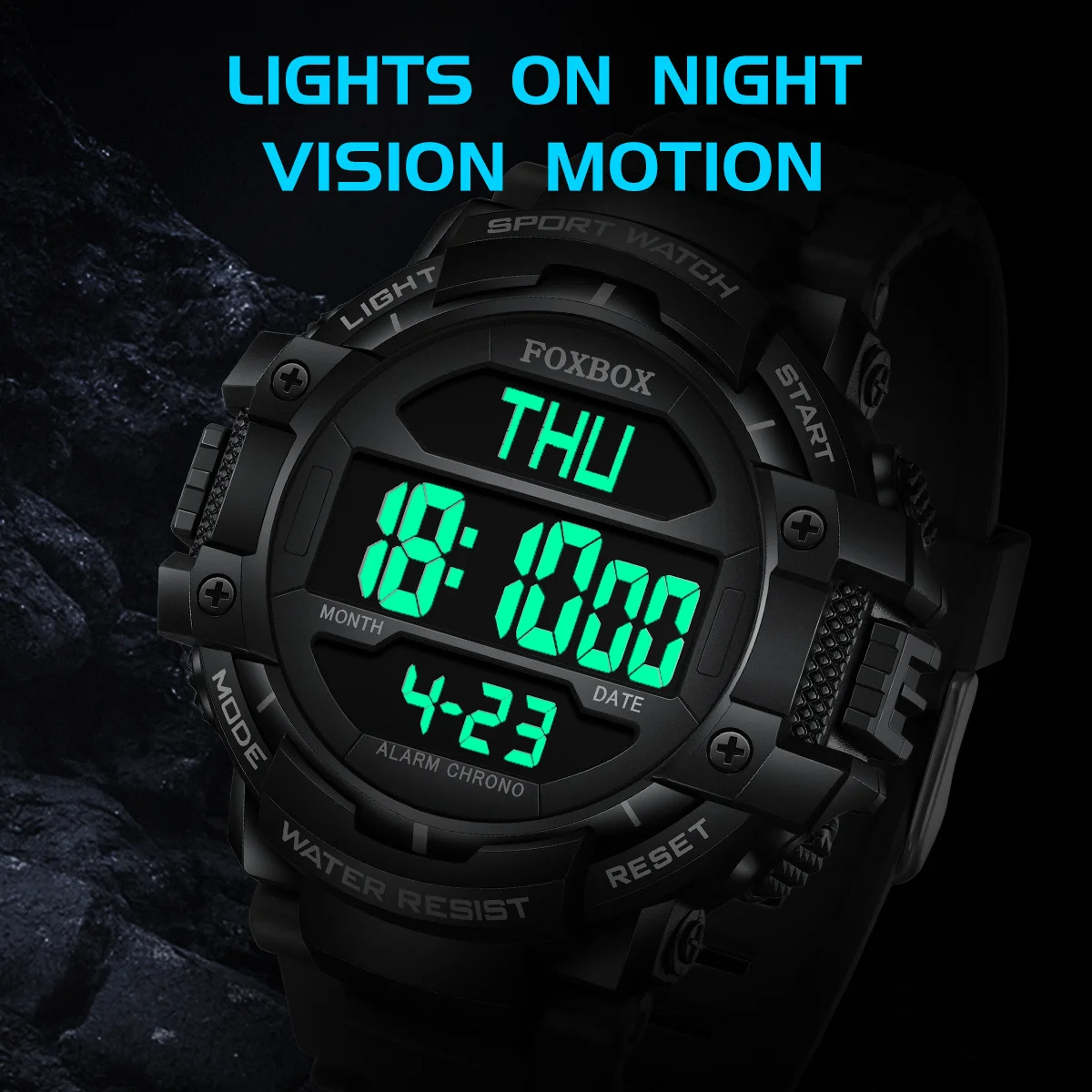 FOXBOX New Men LED Digital Watches Luminous Fashion Sport Waterproof Watches For Man Date Alarm Military Clock Relogio Masculino