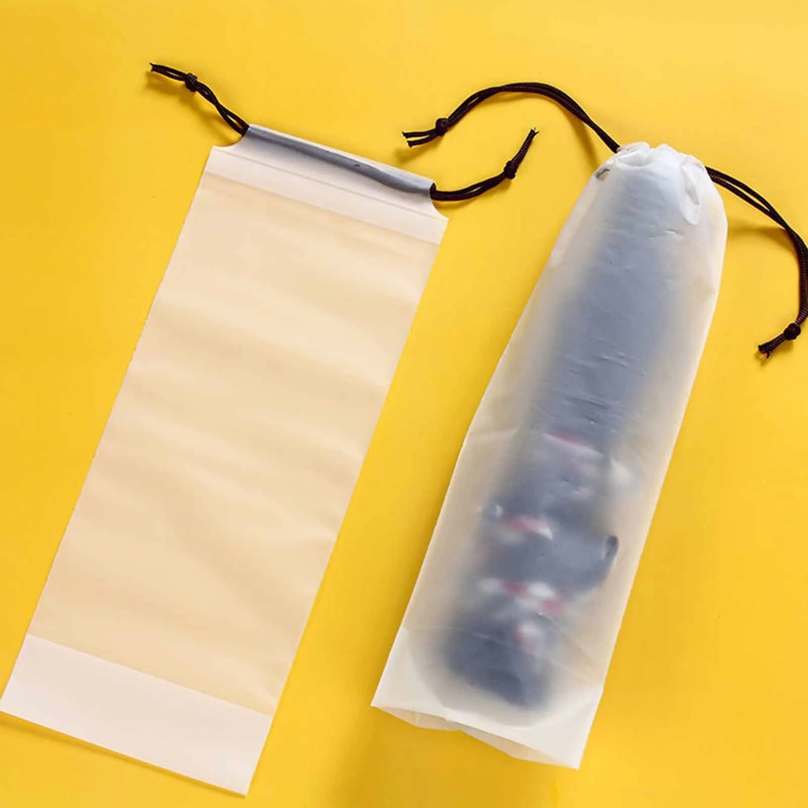 5Pcs Umbrella Storage Bags Clear Travel Pouch for Commuters Waterproof Drawstring Plastic Wet Bag Leak-Proof Home Organizer