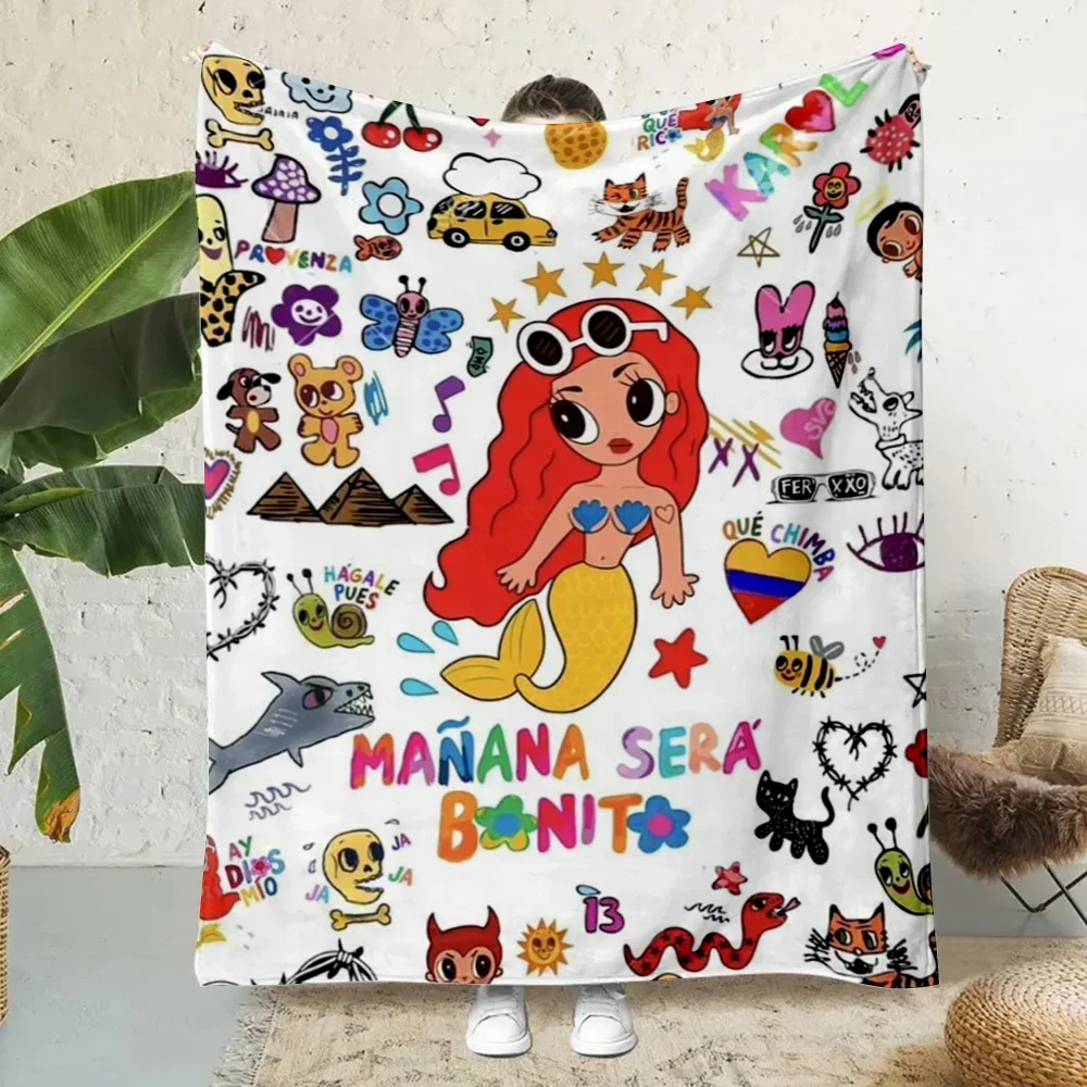 2026 Manana Sera Bonito Karol G Singer Printed Blanket Picnic Blankets Warm Blanket Soft And Comfortable Home Travel Birthday Gi