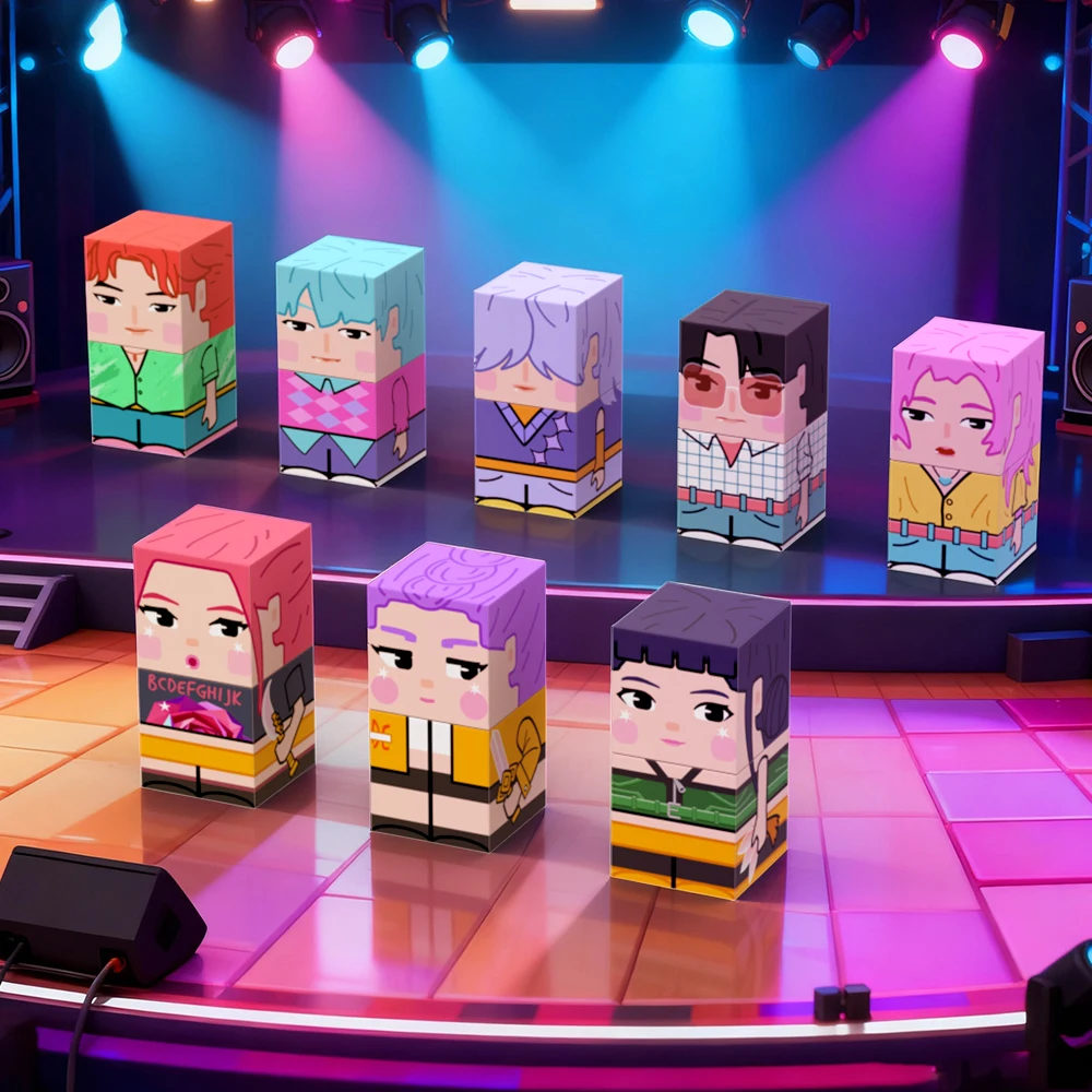 

MOC Demon Girl Group Magnetic Building Blocks Hunters Rumi&Saja Boys Figures Magnetic Cubes, Decor For Teens And Women Gift