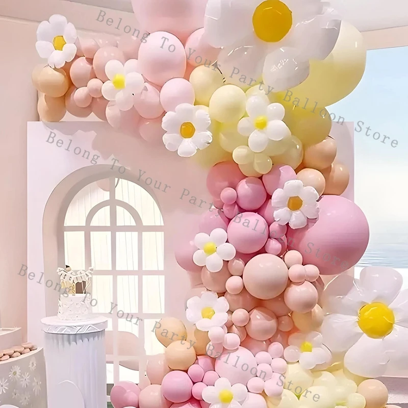 

Baby Shower Balloons Garland Arch Kit Daisy Ballon Pink Yelloow Baby Baptism Decorations Birthday Party Wedding Decor Supplies