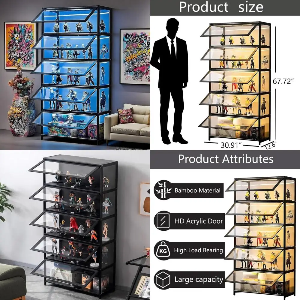 

Акриловый дверной шкаф Curio для коллекционных предметов и органайзеров, стойка для витрины