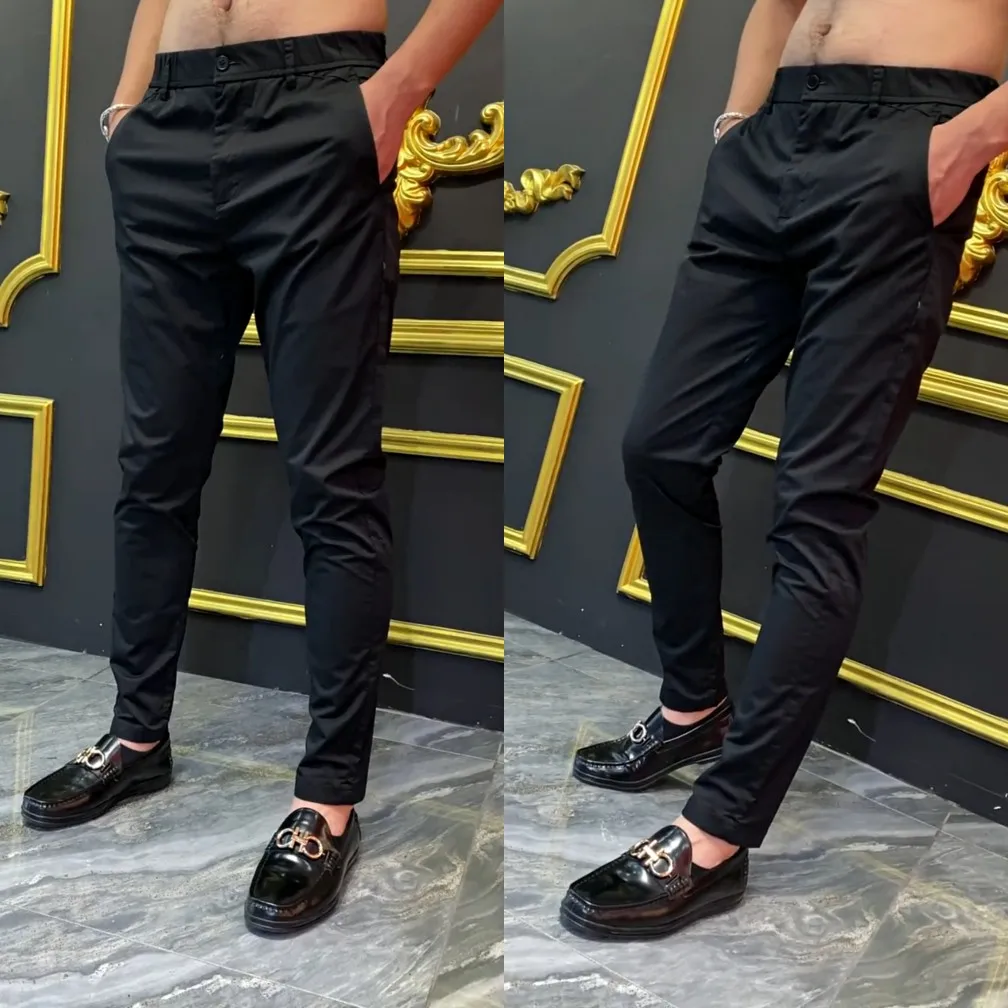 

Fashionable Pure Color Slim Fit Casual Business Pants for Men Spring Autumn Season Stylish Versatile Trousers