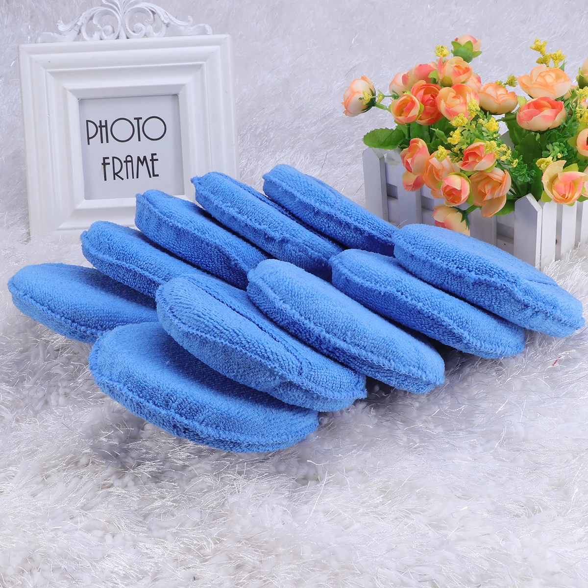 10 pcs Wax Microfiber Wax Applicator Applicator Sponge Ultra-Soft Reusable Car Waxing Pad For Glaze Sealant Dressing