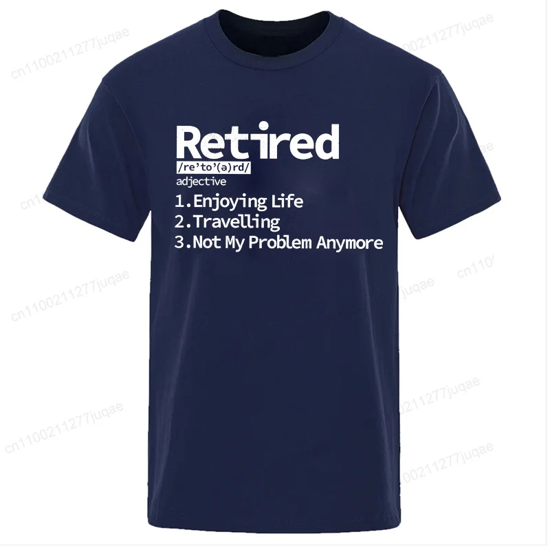 Men's Summer T-Shirts Fashionable Casual Loose T-Shirts Retirement Retired Definition Printed Shirt Short Sleeved T-shirt Tops
