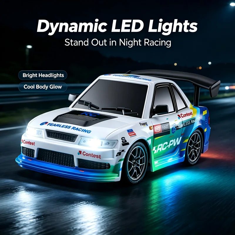 2026 New 4WD RC Car 1:24 Scale Four-wheel Drive Drift With Two Speed Settings 20 km/h LED Light Children Toys Rechargeable SG204 view 3
